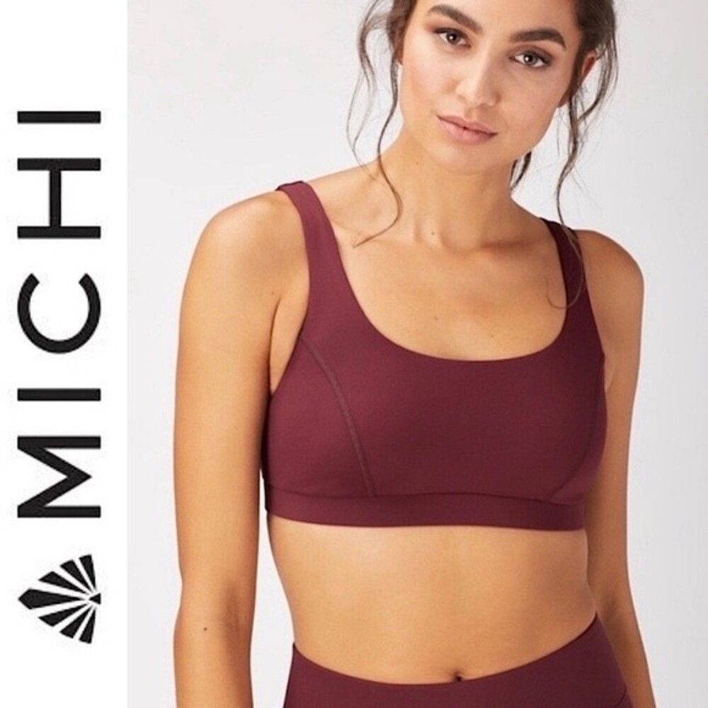 MICHI burgundy maroon principal principle classic sports bra XS dark cherry yoga